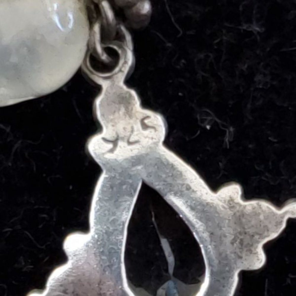 925 Sterling Silver Pearl Bracelet With Charm - Picture 3 of 4